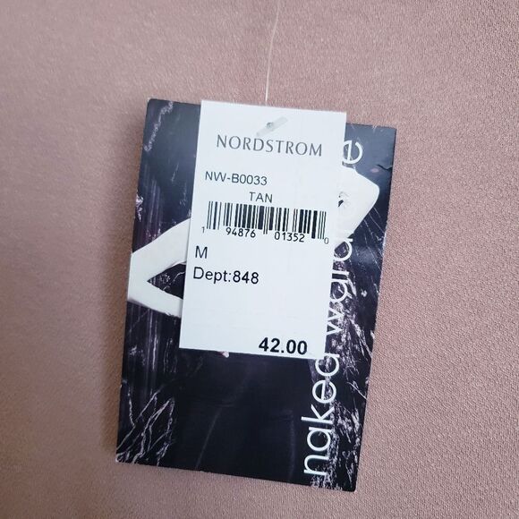 Naked Wardrobe Tan Long Sleeve Thong Bodysuit - Picture 6 of 7